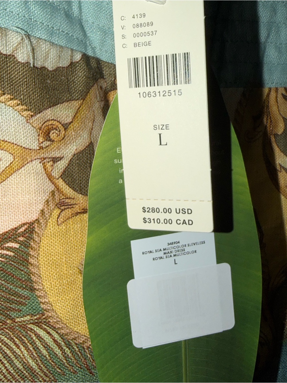 FARM Rio Blue and Yellow Tropical Maxi Dress - Picture 3 of 3
